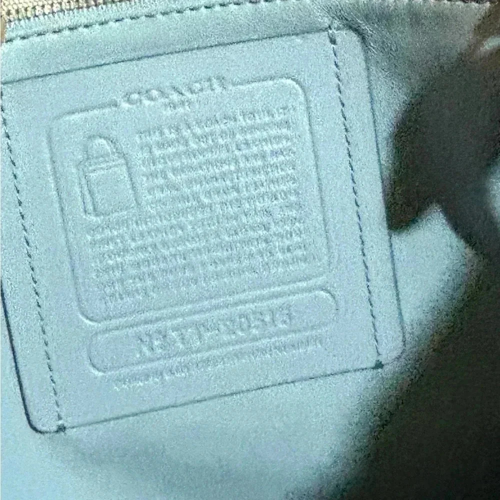 Coach navy blue gray leather shoulder handbag - Picture 11 of 14